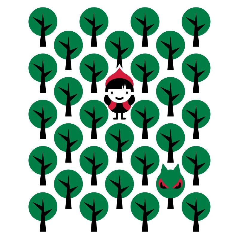 Fairytale - Märchen - Rotkäppchen - Wolf - Grafik