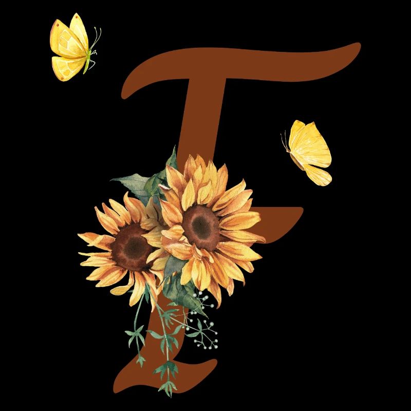 Lettre f tournesol papillon
