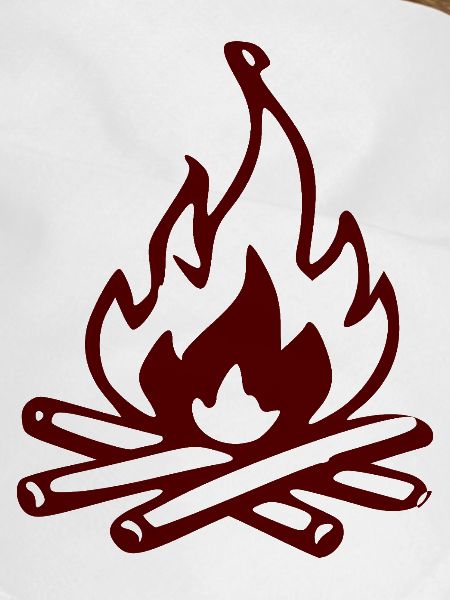 Campfire Silhouette Red