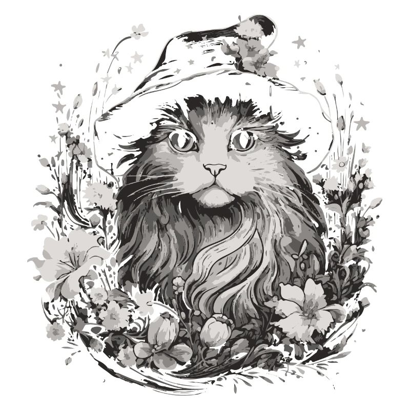 Cat Wizard Cottagecore