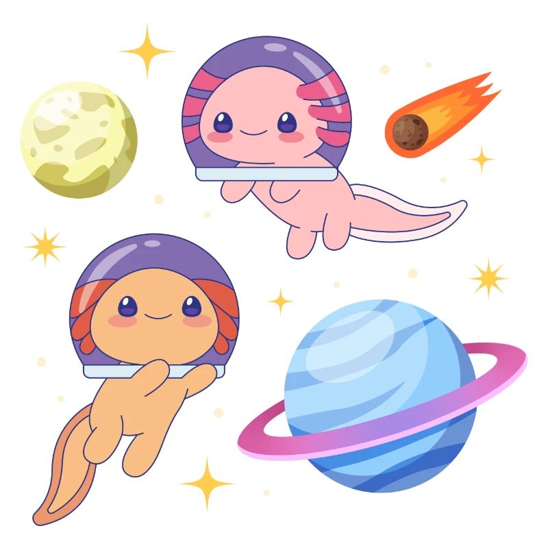 Conception d’axolotls d’astronaute pour les amateurs d’axolotl