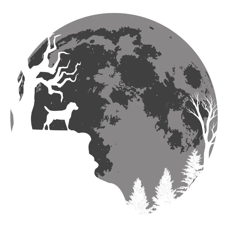Heather Terrier Moon Silhouette