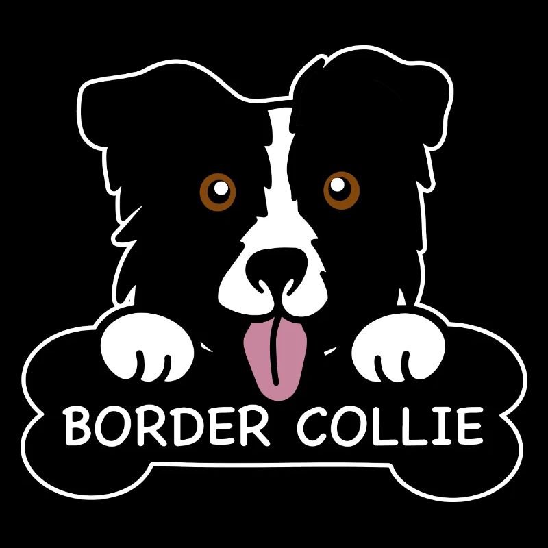 Border collie and bones