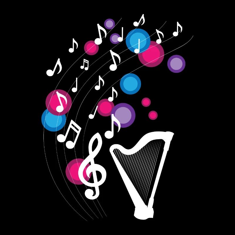 Harp Music Notes Design for Harp Musicians