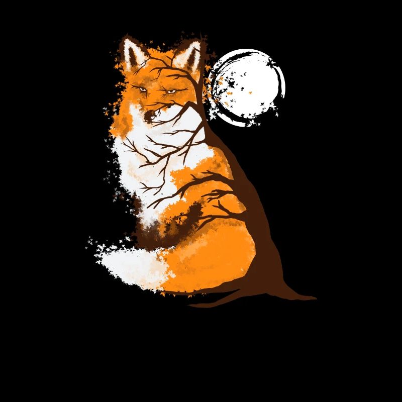 Red fox fall design for wildlife lovers