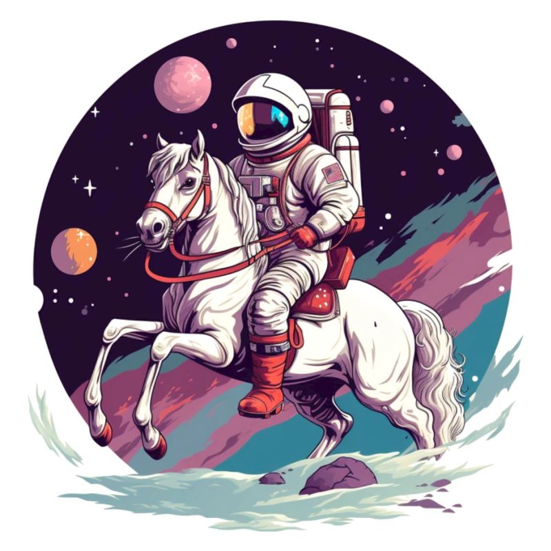 Astronate monte à cheval dans l’espace