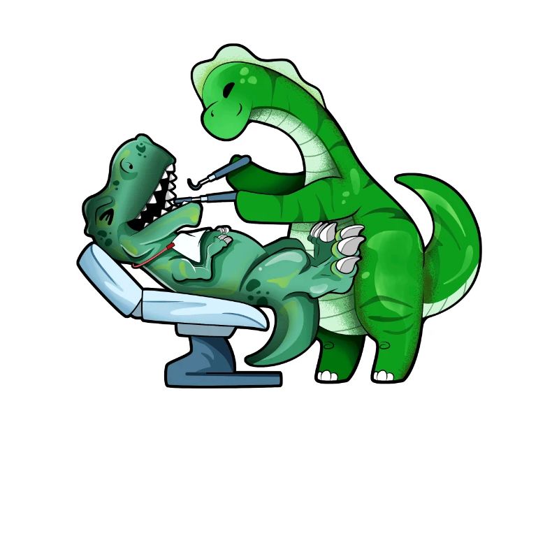 TREX chez le dentiste Brachiosaurus