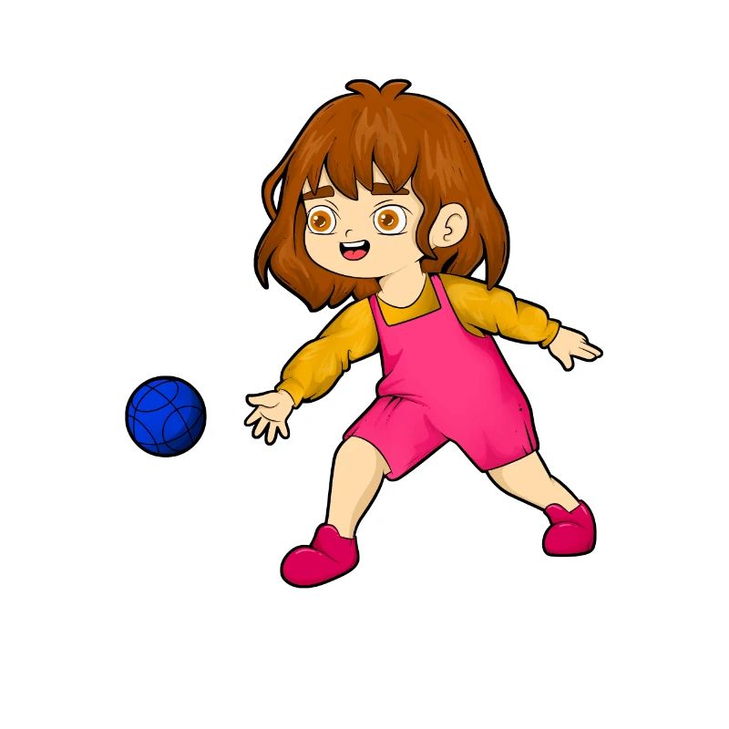 Mädchen spielt Bocce Ball