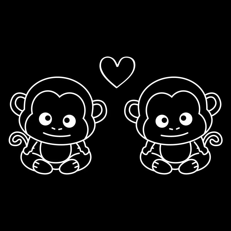 Monkey Comic Couple Love