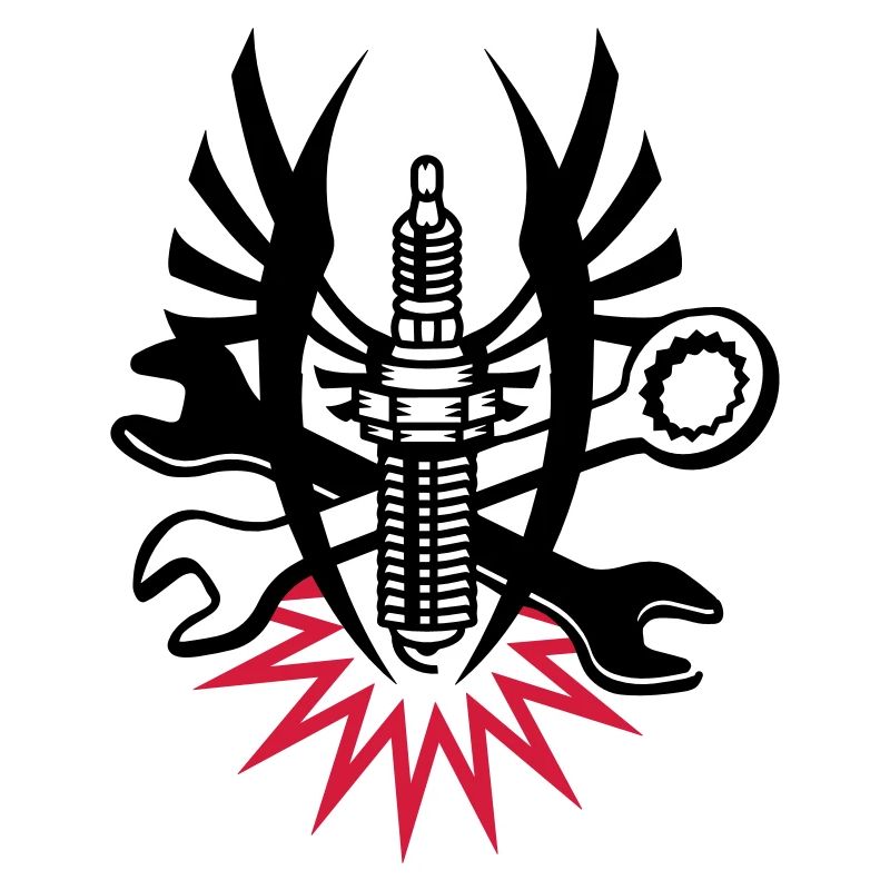 A spark plug with two wrenches