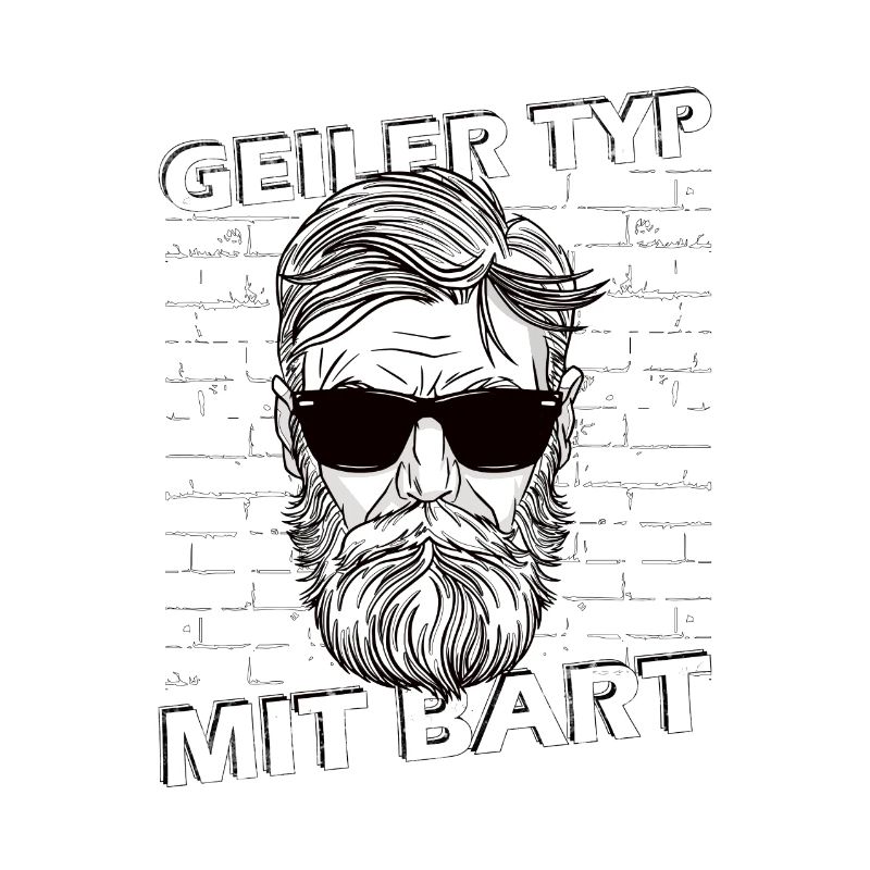 Geiler Typ mit Bart Hip Oberlippenbart Bärtig