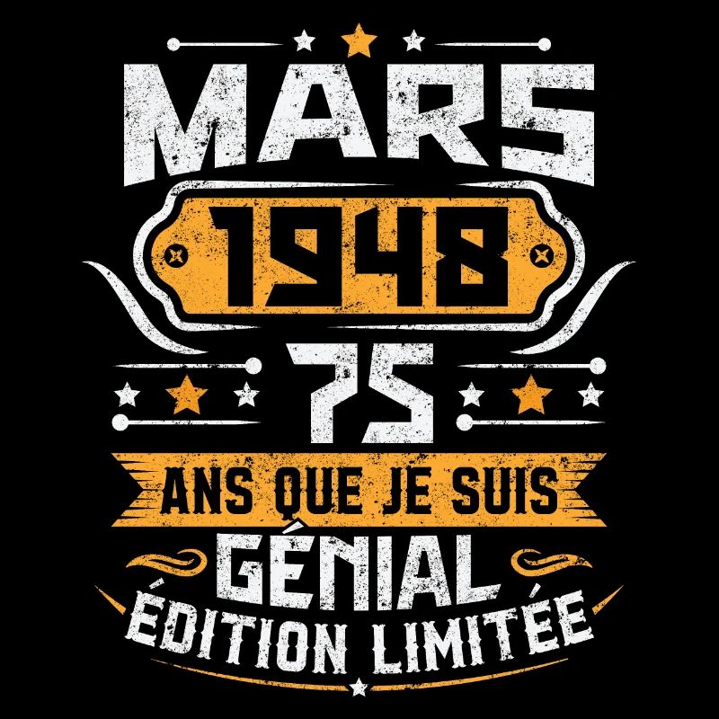 Rétro Cadeau D'anniversaire 75 Ans Mars 1948