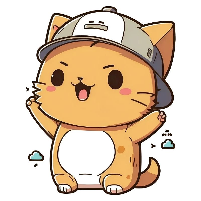 Cute cat wearing a hat