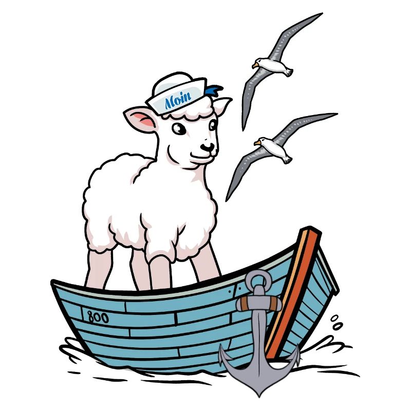 Moin maritim Schaf Boot Schafe Küste Boot