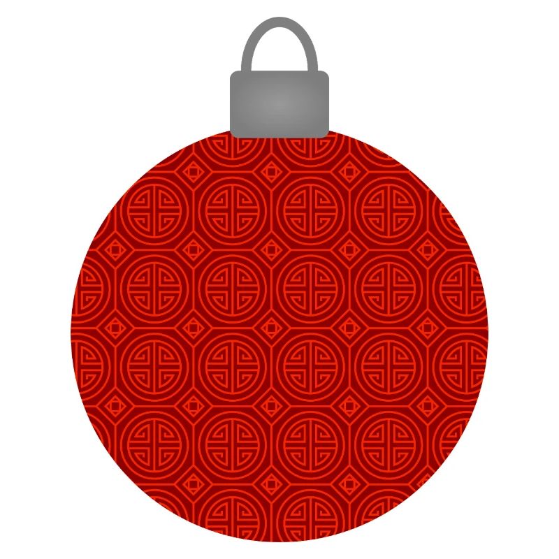 Rotes Rundmuster Weihnachtskugel