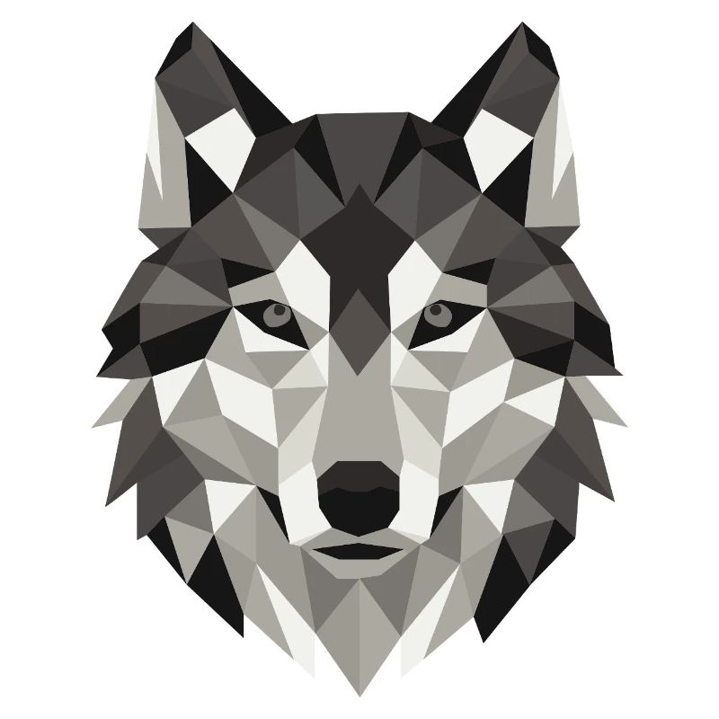 Géométrie Lowpoly de Wolf Head