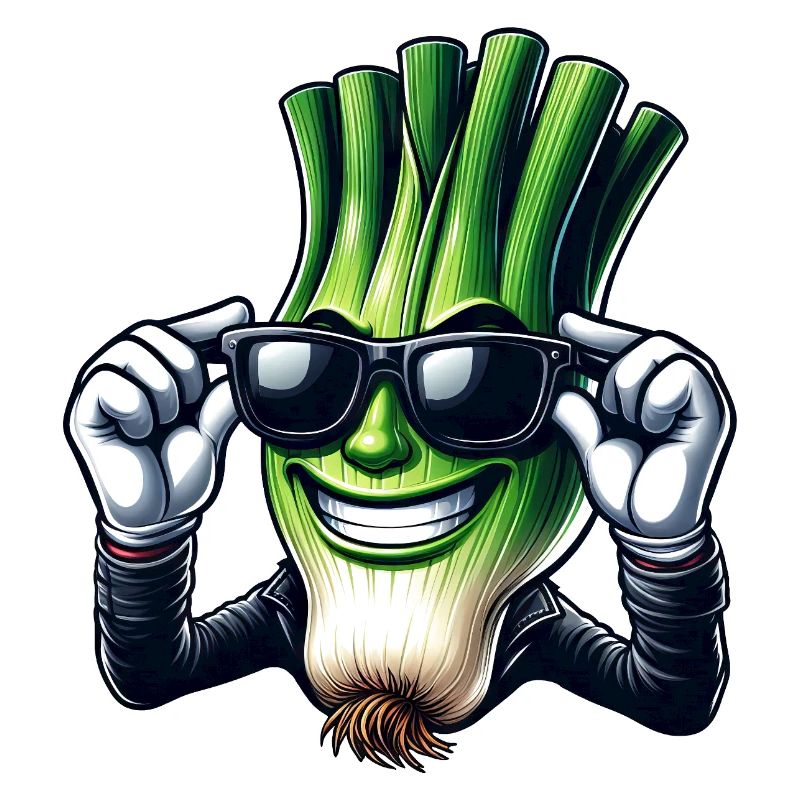 Cool Spring Onion Cartoon Comic Style