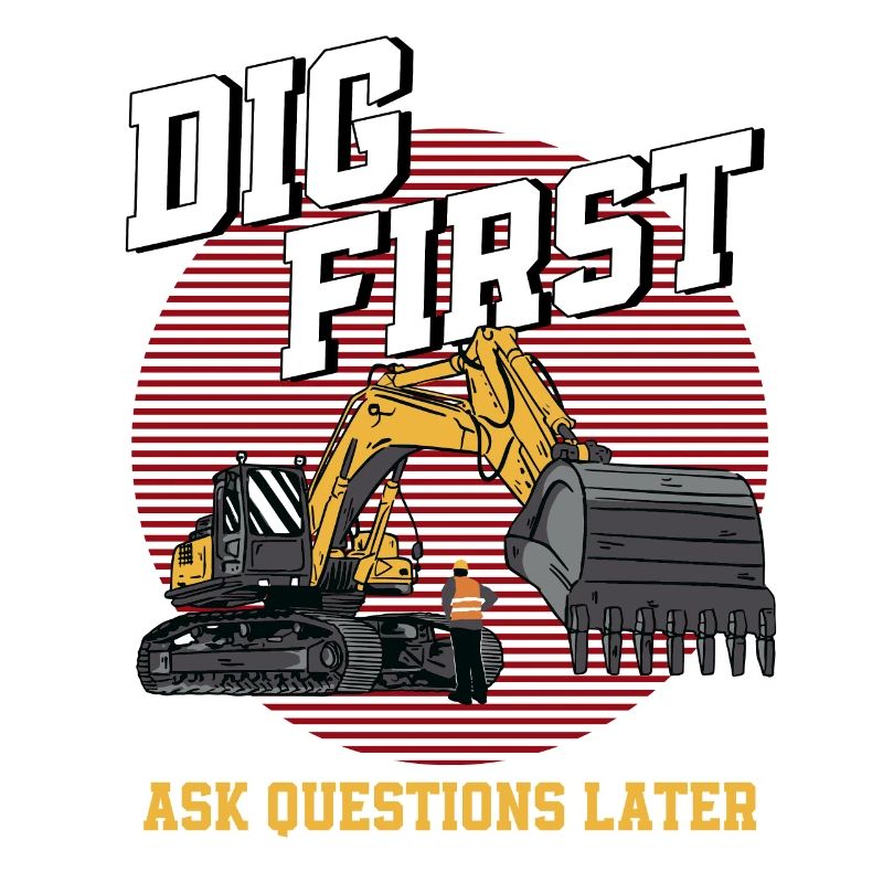 Excavator Construction Worker Heavy Equipment Gift