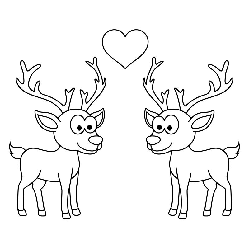 Hirsch Comic Paar Liebe