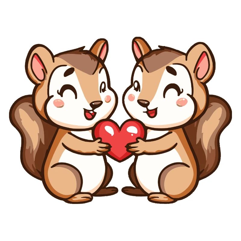Eichhörnchen Comic Paar Liebe