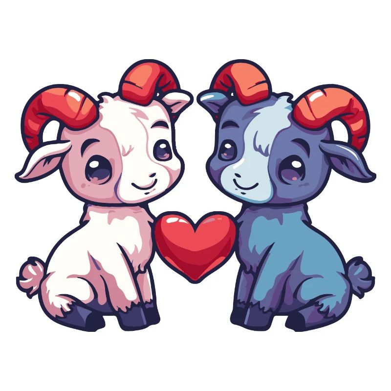 Bergziege Comic Paar Liebe