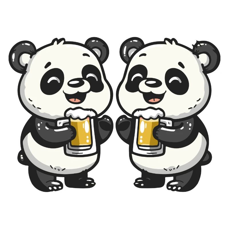 Panda Comic Bière Drôle Alcool
