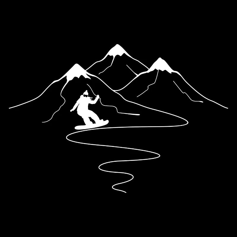 Courbes des sentiers de montagne et snowboard - (Sn)