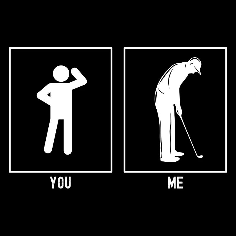 Sie - Ich - Golfspieler in Pose