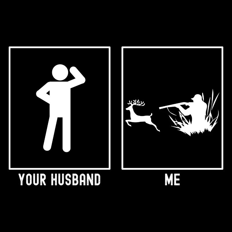 Son mari - moi - chassant caché dans l’herbe