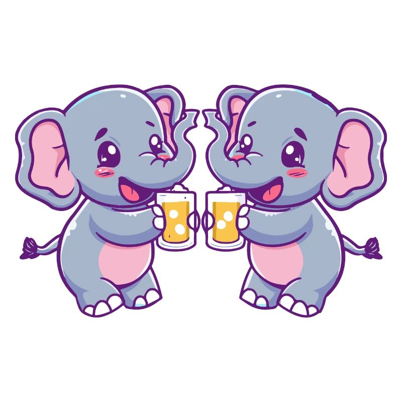 Elefant Comic Bier Lustig Saufen