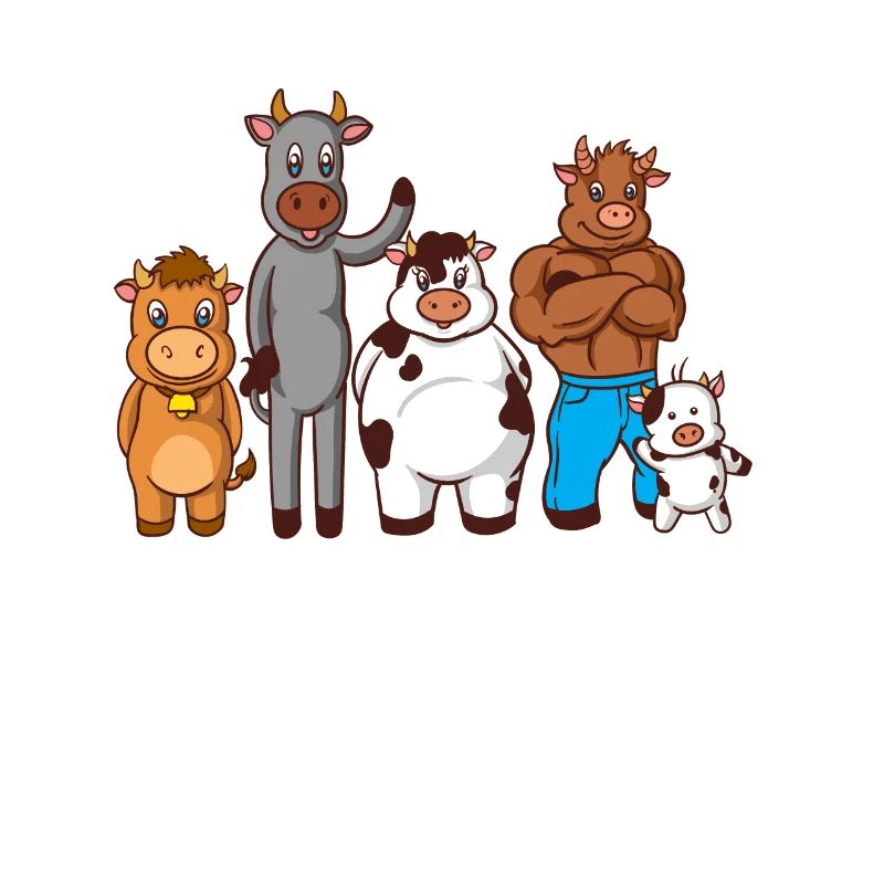 Drawn Comic Cows