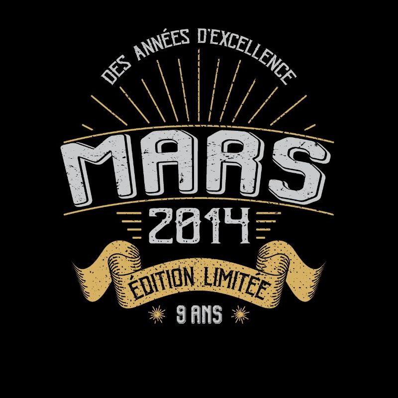Mars 2014 9 Ans Anniversaire Vintage Idée Cadeau