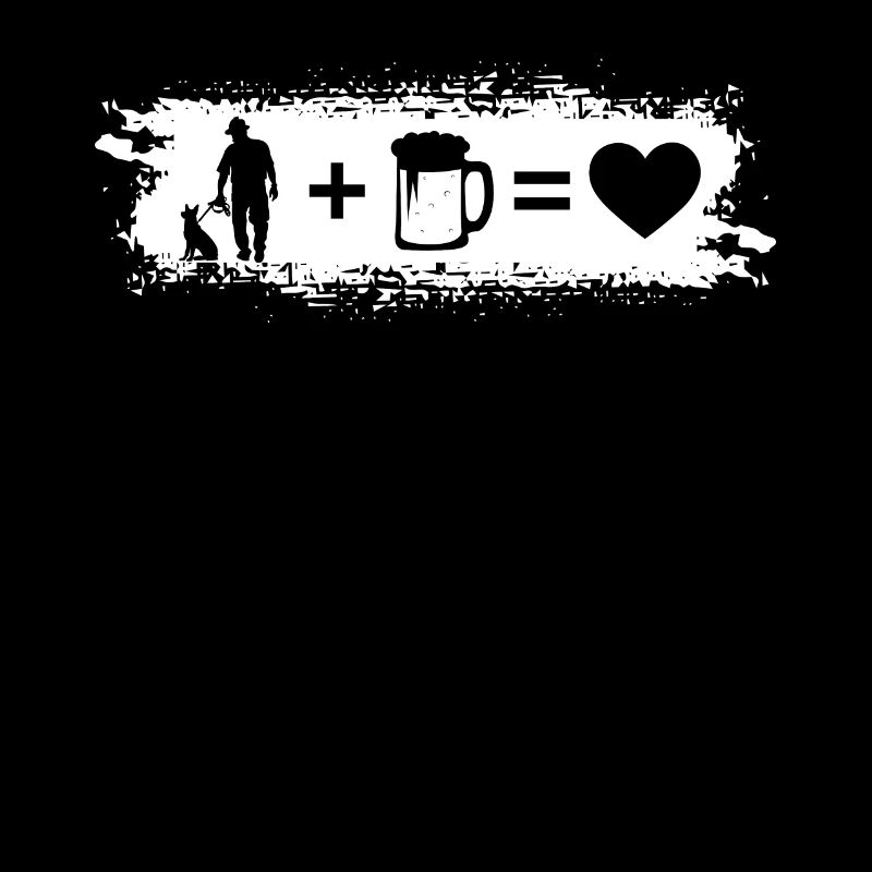 Grunge Rectangle - Heart - Beer - Man with Dog -