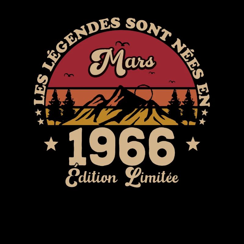 57th anniversary March Born in 1966 Gift idea