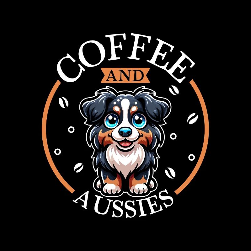 Coffee and Australian Shepherd