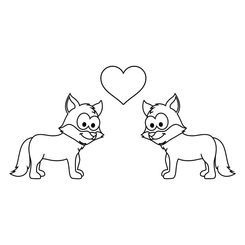 Fuchs Comic Paar Liebe