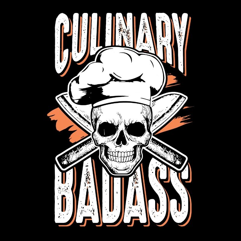 Culinary skull cooking chef