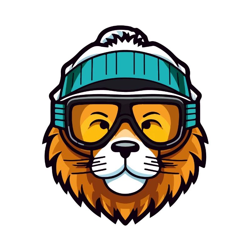 Lion Snowboard Ski Goggles Comic
