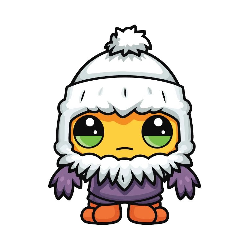 Erkältung Winter Comic Eskimo