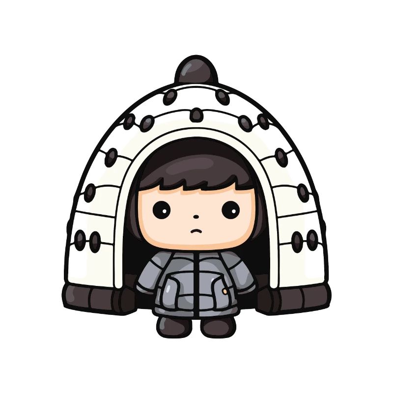 Eskimo Igloo Winter Comic North Pole South Pole