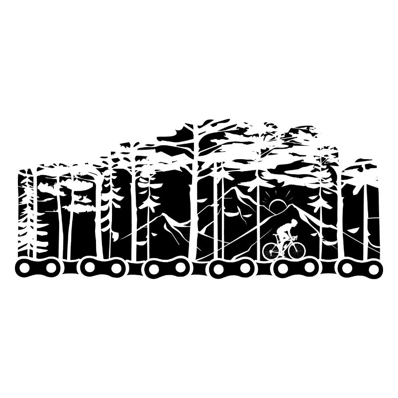 Bicycle chain and forest -