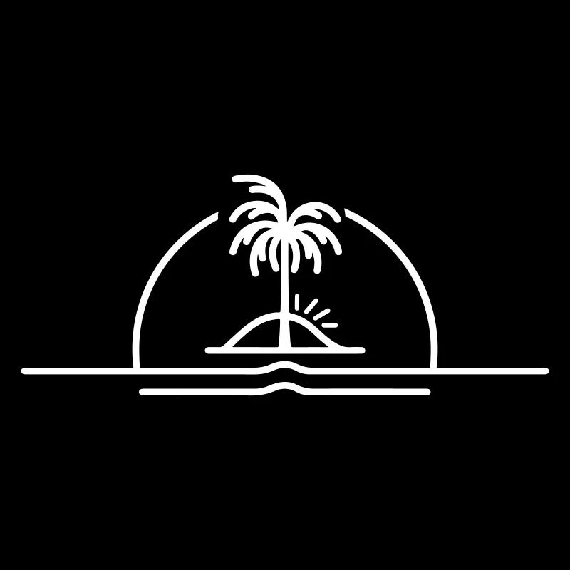 Palm Trees Symbol Beach Island