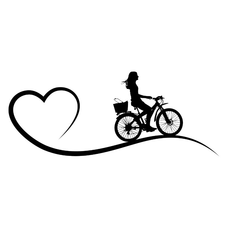 Herz und radfahrer -