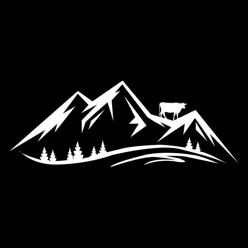 Montagne et vache -