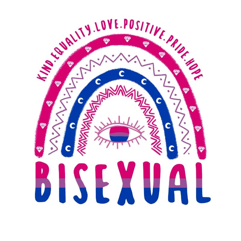 Boho Rainbow LGBT Saying Bisexual
