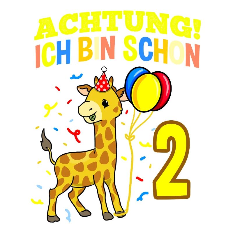 Achtung Ich Bin Schon 2 Geburtstag Giraffe