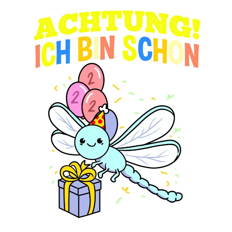 Achtung Ich Bin Schon 2 Geburtstag Libelle