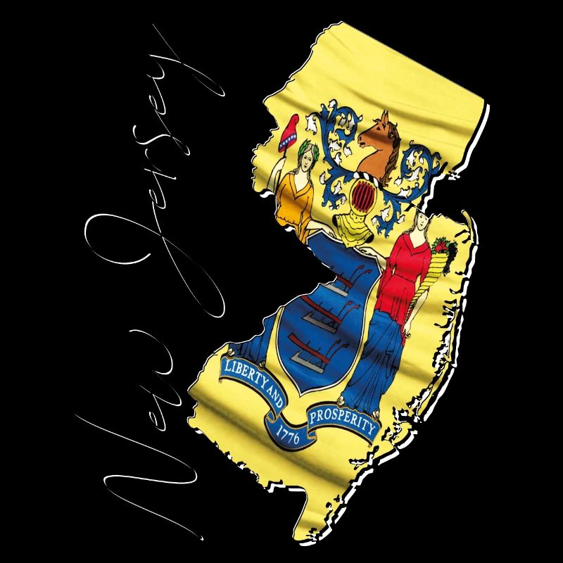 New Jersey (États-Unis) | Drapeau réel | Flag Map Script