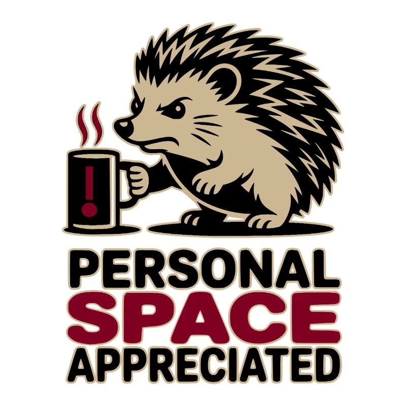 Grumpy Hedgehog Personal Space Introvert Coffee
