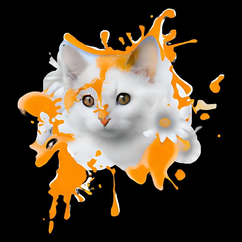 Chat fleuri